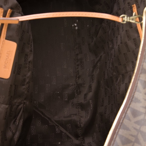 Michael Kors Weekender Bag  /a few scuffs at corner; minor residue at interior. - Picture 5 of 8